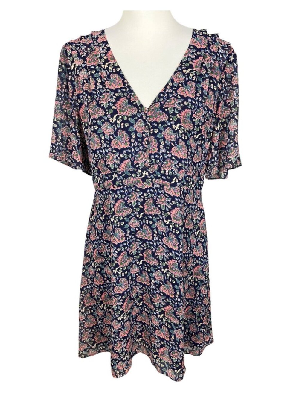 Madewell Floral V Neck Dress Size 12